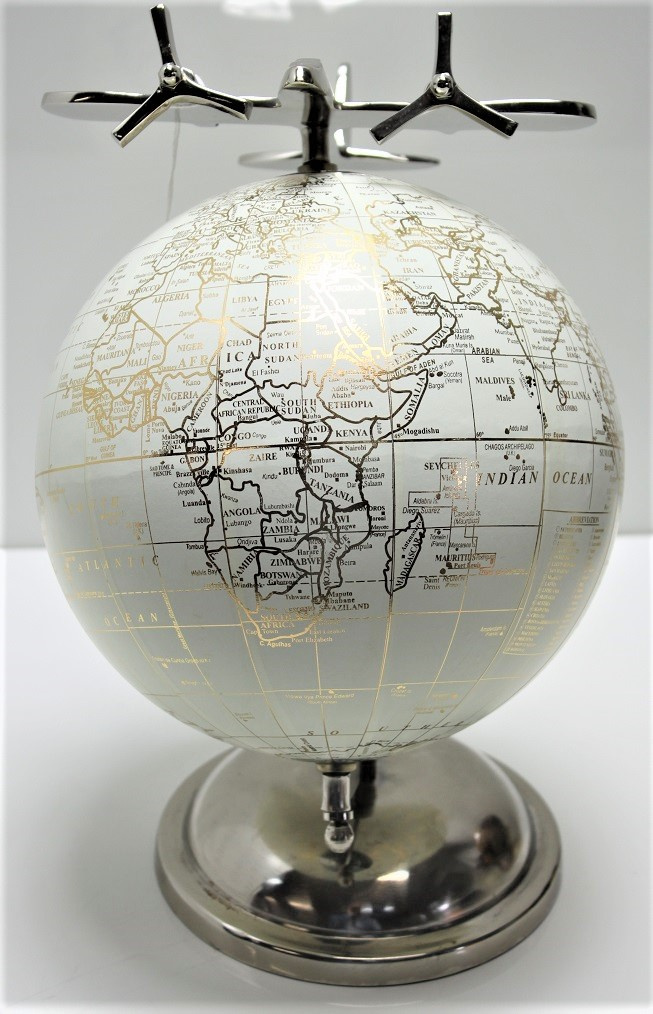 Globus wyjątkowy do biura prezent z samolotem