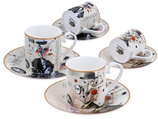 Zestaw 2 filiżanki spodki espresso Carmani mocca Jover