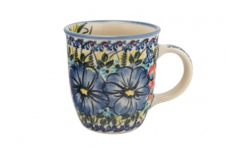 Kubek z ceramiki Bolesławiec oryginalny artystyczny wzór