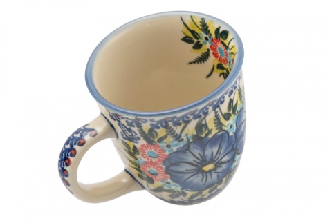 Kubek z ceramiki Bolesławiec oryginalny artystyczny wzór