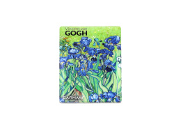 Ozdobny magnes na lodówkę szklany Van Gogh Irysy kwiaty
