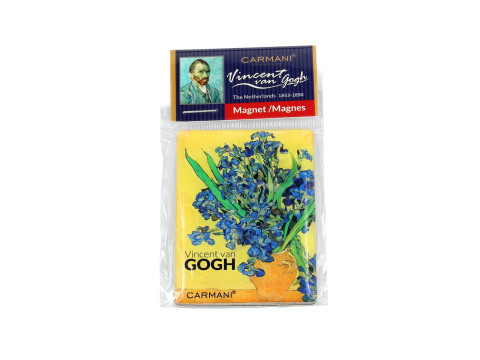 Ozdobny magnes na lodówkę szklany Van Gogh Wazon z irysami