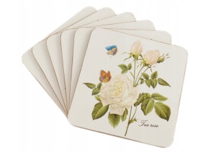 Podkładki korkowe 6 szt pod kubek kufel róże herbaciane