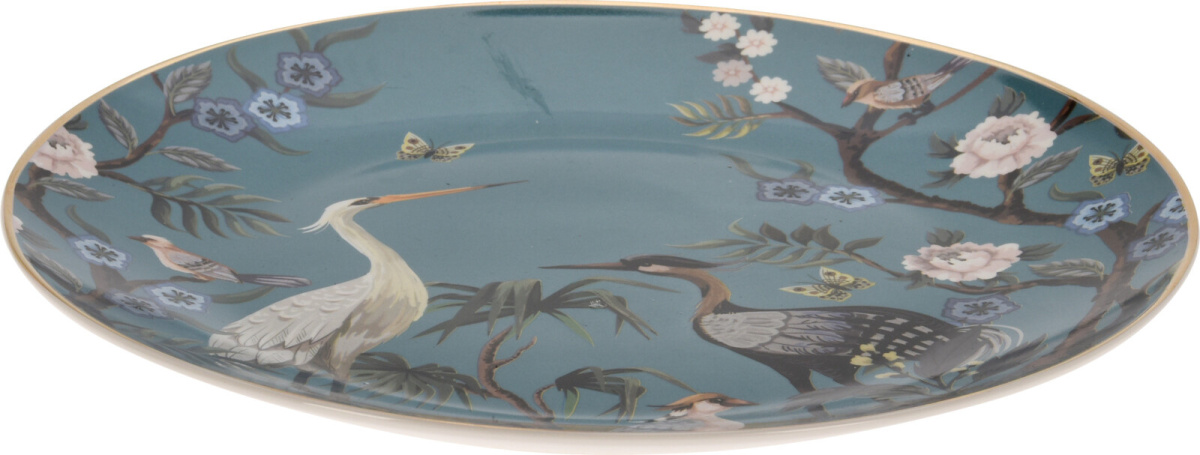 Talerz obiadowy płytki porcelanowy niebieski japoński styl