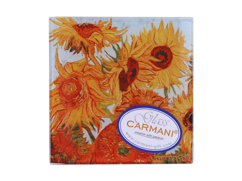 Talerzyk szklana podkładka pod kubek Carmani Gogh Słoneczniki