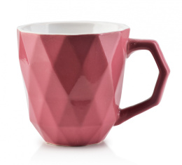 Różowy kubek Sally Adel do herbaty kawy romby na prezent