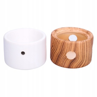 Biały ceramiczny kominek na olejek zapachowy drewno ozdoba