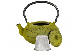 Dzbanek żeliwny do herbaty zielony z filtrem 1100 ml
