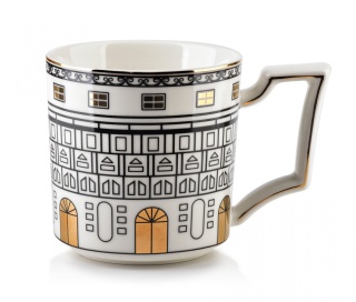 Kubek porcelanowy do herbaty kawy Otis ozdobny ze złotem