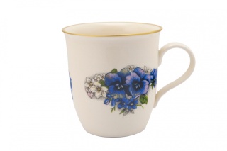 Kubek z motywem bratków do herbaty z Mieroszowa