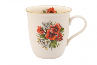 Kubek z motywem bratków do herbaty z Mieroszowa