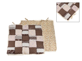 Poduszka na krzesło patchwork ozdobna brązowa marynarska