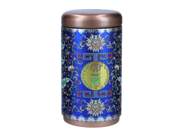 Średnia puszka do ziół lub herbaty maroko kwiaty niebieska