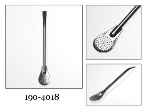 Stalowa bombilla do herbaty yerba mate 19,7 cm srebrna