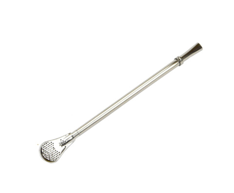 Stalowa bombilla do herbaty yerba mate 19,7 cm srebrna