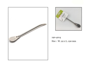 Stalowa bombilla do herbaty yerba mate 18,9 cm srebrna