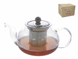 Szklany czajnik z sitkiem dzbanek 0,6 litra do herbaty