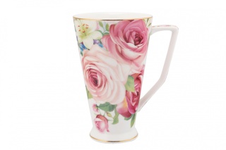 Wysoki kubek do herbaty kawy róża różowa Fusaichi Pegasus