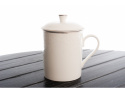 Zestaw kubek z zaparzaczem i przykrywką do herbaty biały