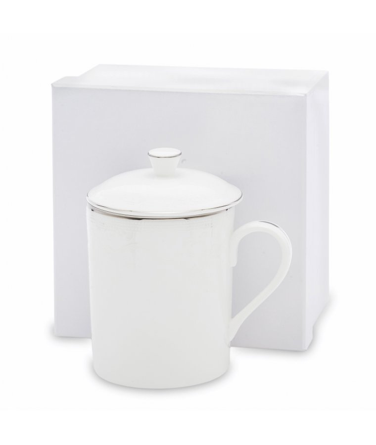 Zestaw kubek z zaparzaczem i przykrywką do herbaty biały