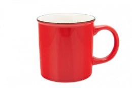 Czerwony klasyczny kubek do herbaty kawy w pudełku prezent