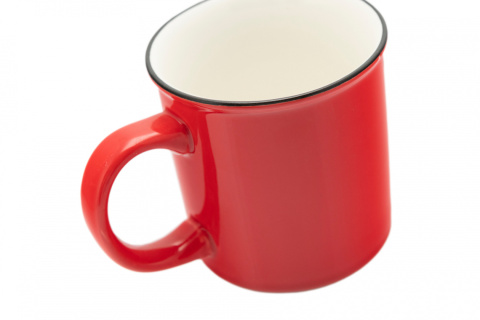Czerwony klasyczny kubek do herbaty kawy w pudełku prezent
