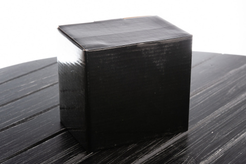 Duży kubek do herbaty kawy w pudełku na prezent czarny biały