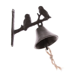 Dzwon żeliwny z sowami do powieszenia dzwonek do drzwi sówki