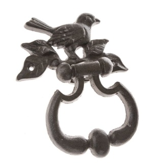 Ozdobna kołatka żeliwna z ptakiem dzwonek do drzwi alarm ptak