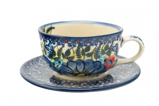 Filiżanka z ceramiki Bolesławiec oryginalny artystyczny wzór