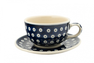 Filiżanka z ceramiki Bolesławiec oryginalny klasyczny wzór