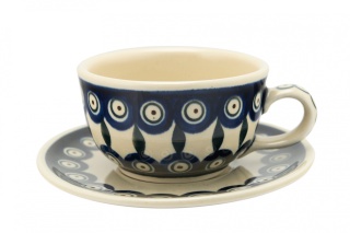 Filiżanka z ceramiki Bolesławiec oryginalny klasyczny wzór