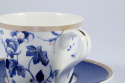 Komplet filiżanka do herbaty kawy w pudełku niebieskie kwiaty
