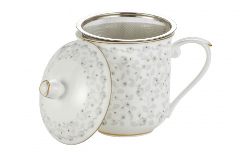 Zestaw kubek z zaparzaczem i przykrywką do ziół na prezent