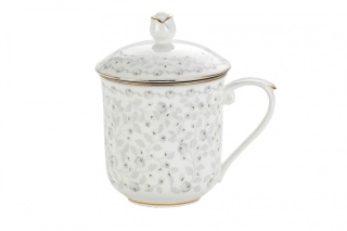 Zestaw kubek z zaparzaczem i przykrywką do ziół na prezent