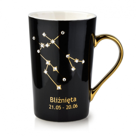 Kubek do kawy herbaty zodiak Bliźnięta z porcelany na prezent
