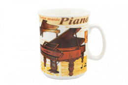 Kubek na prezent dla muzyka porcelanowy fortepian do kawy