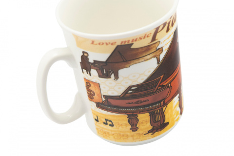 Kubek na prezent dla muzyka porcelanowy fortepian do kawy
