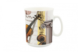 Kubek na prezent dla muzyka porcelanowy skrzypce do herbaty