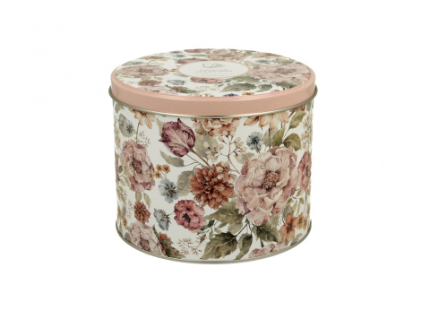 Kubek w metalowej puszce Pastel porcelana kwiaty na prezent