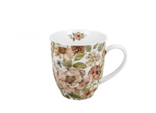 Kubek w metalowej puszce Pastel porcelana kwiaty na prezent