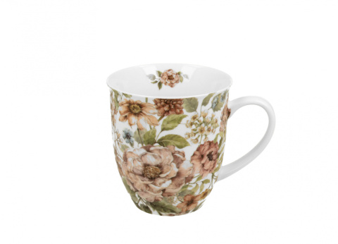 Kubek w metalowej puszce Pastel porcelana kwiaty na prezent