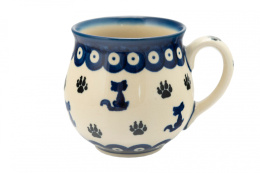 Kubek z ceramiki Bolesławiec beczułka koty