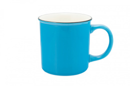 Niebieski prosty kubek do herbaty kawy klasyczny prezent