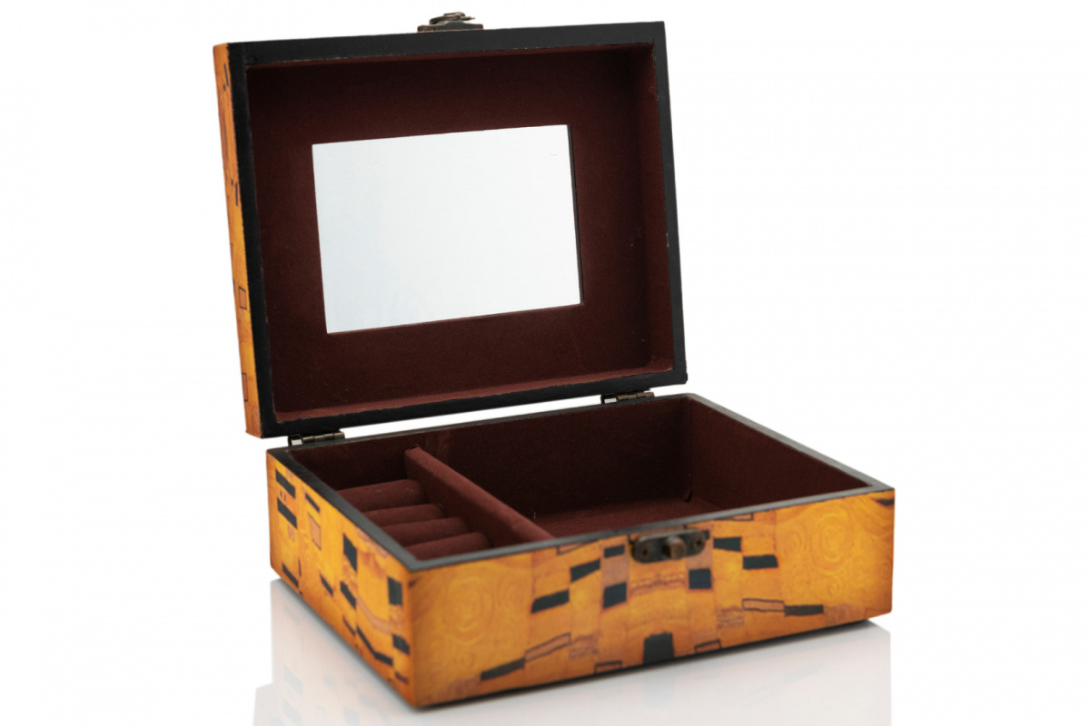 Ozdobna szkatułka szafka na biżuterię Klimt Pocałunek