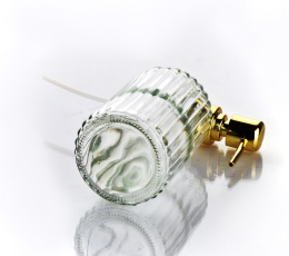 Ozdobny szklany dozownik na płyn mydło Ari złota pompka