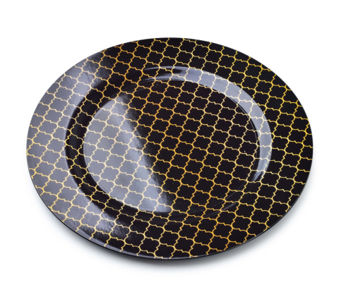 Podkładka dekoracyjna podtalerz Blanche Geo okrągły czarny