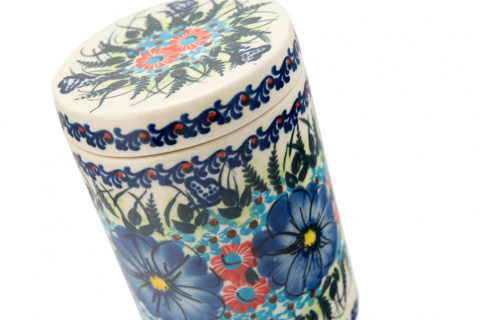 Pojemnik kuchenny bez napisu z motywem kwiatowym Bolesławiec