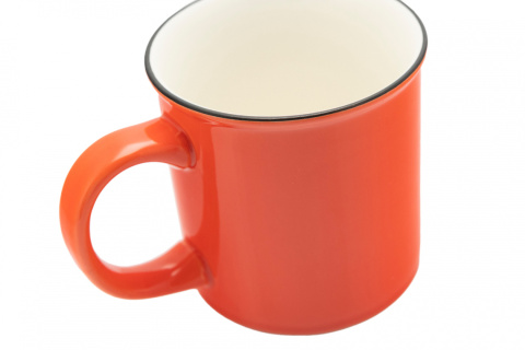 Pomarańczowy klasyczny kubek do herbaty kawy na prezent