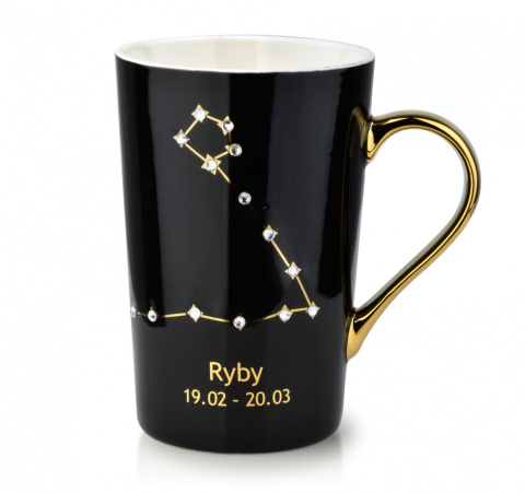 Porcelanowy kubek do kawy herbaty zodiak Ryby na prezent